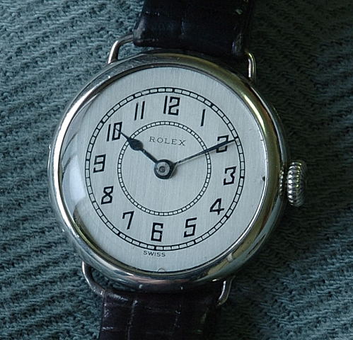 This antique silver case, wire lug ladies' Rolex watch dates to 1915 - 1920, 
