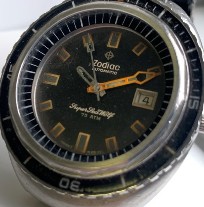 #5893 1969 era Zodiac SuperSeawolf 75 ATM diver – ref 722836B
