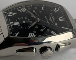 #5927 Longines Evidenza Chronograph, black dial – Bond Villain Watch